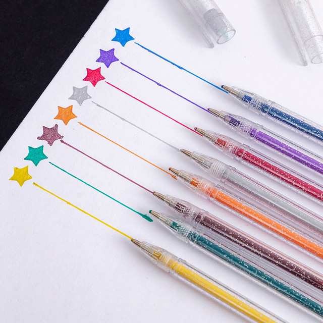 Glitter Colors Gel Pens Set, Glitter Pens Children